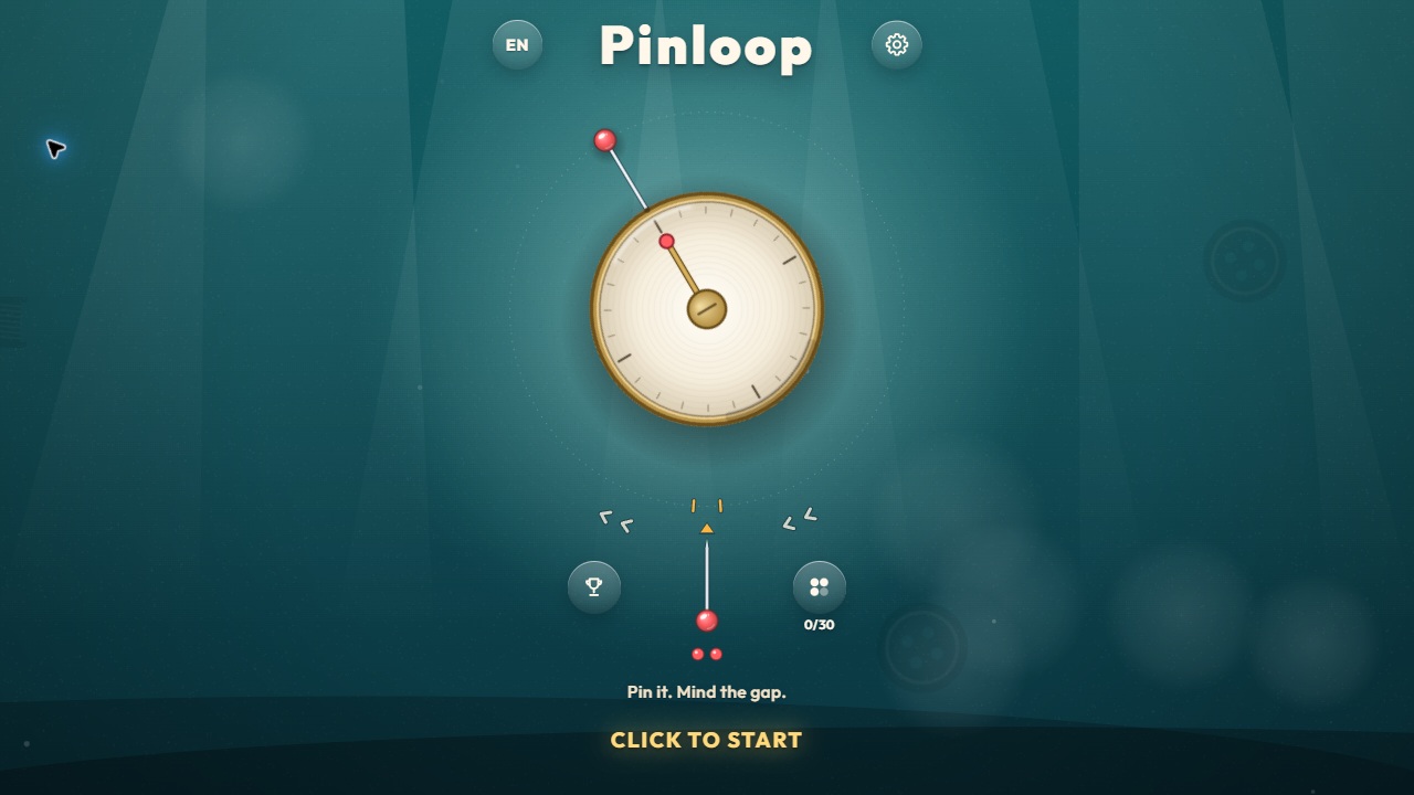 Pinloop menu screen
