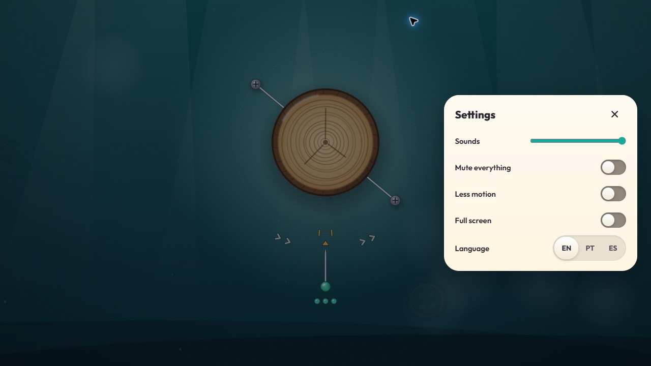 Pinloop settings screen