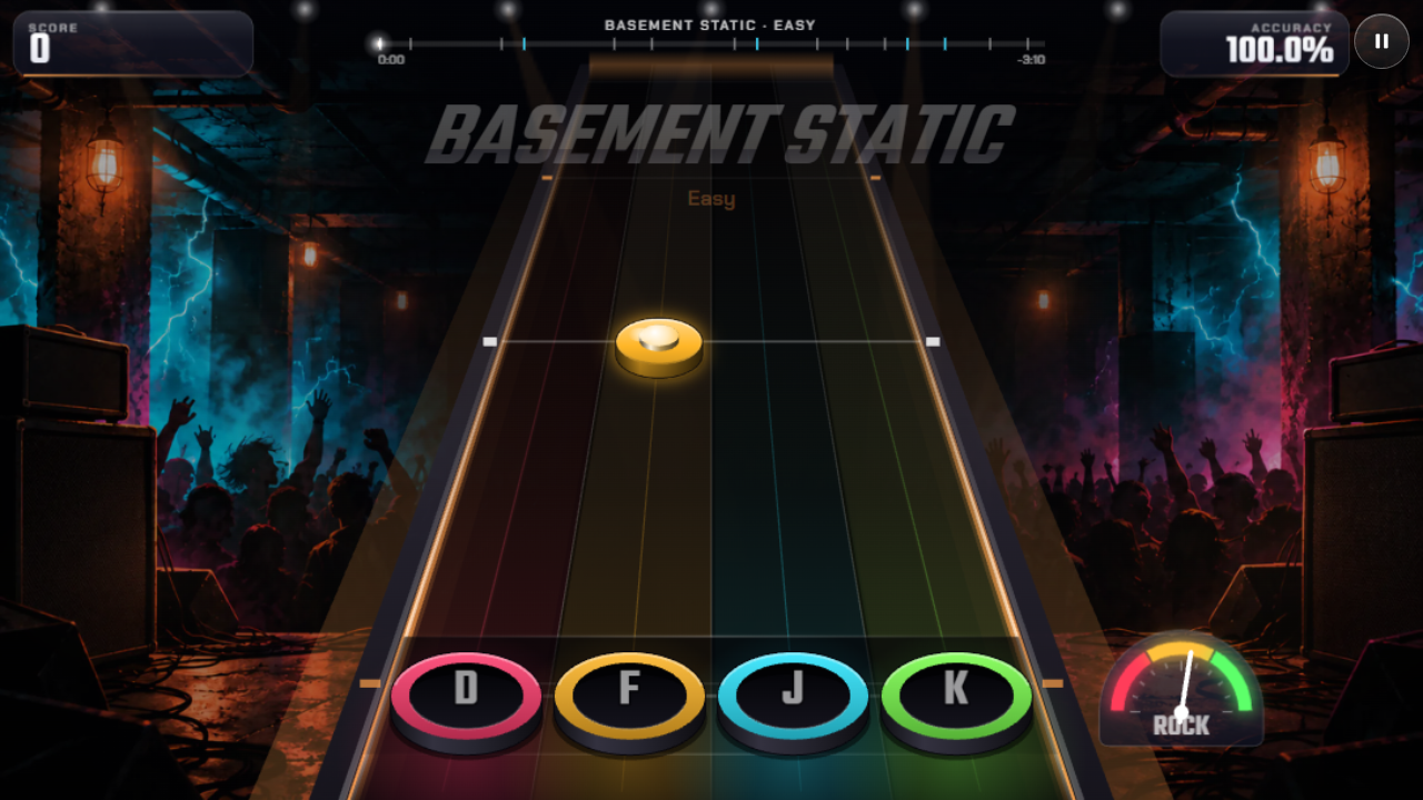 Actual gameplay: play area and HUD