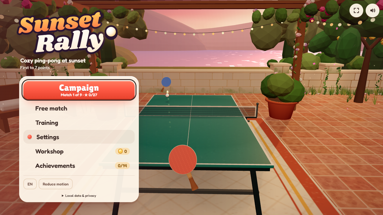 Main menu: modes and navigation