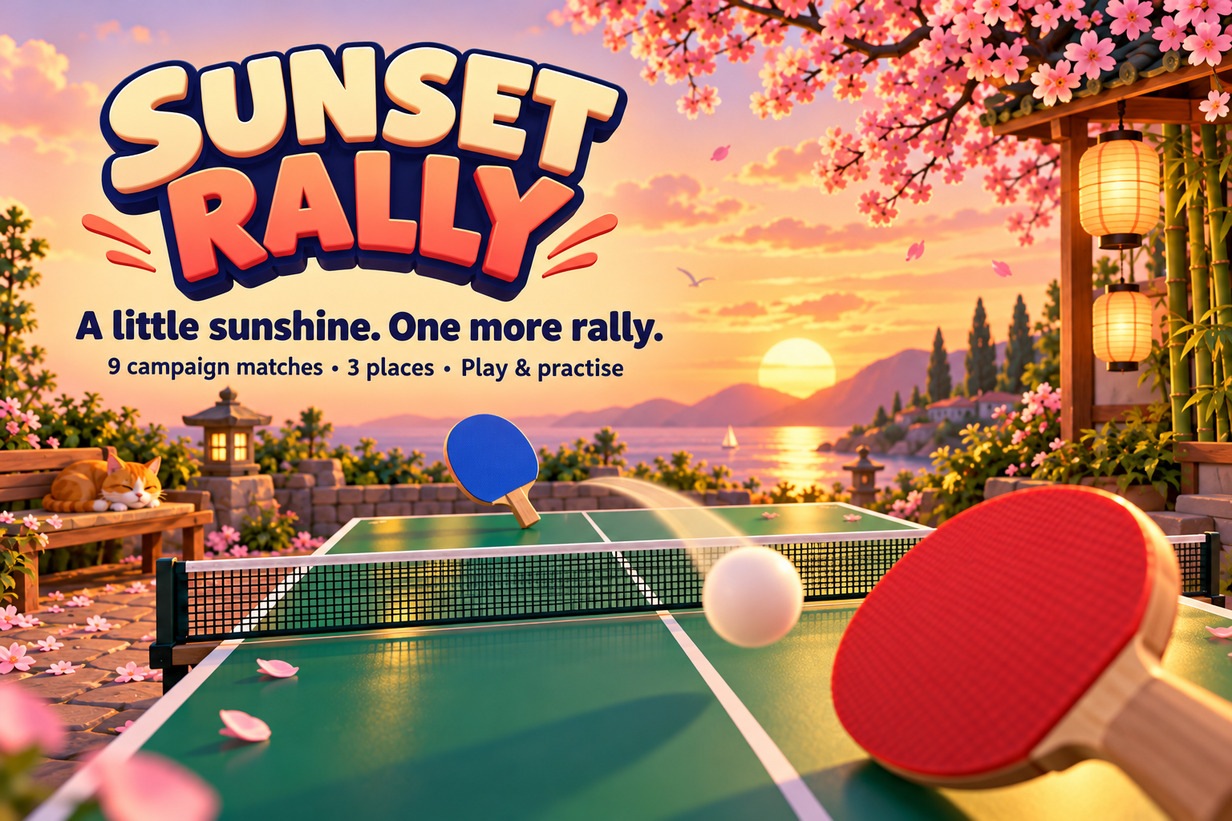 Sunset Rally — promotional feature panel 1