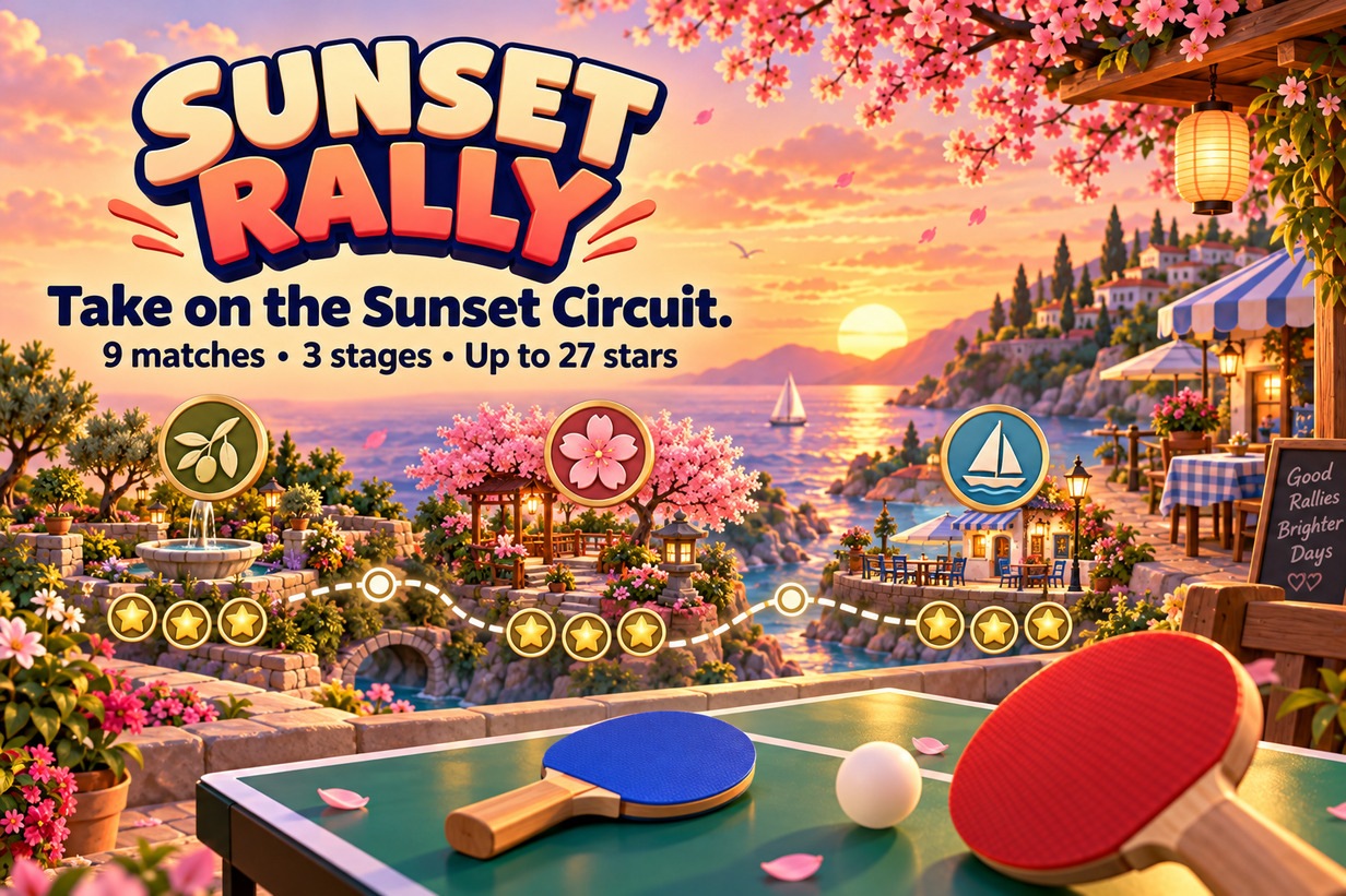 Sunset Rally — promotional feature panel 3