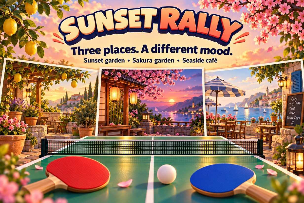 Sunset Rally — promotional feature panel 4