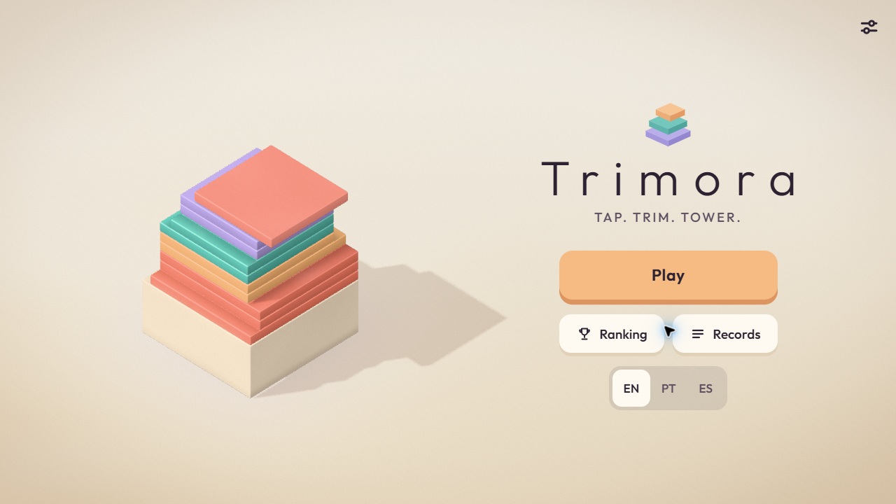 Trimora menu screen
