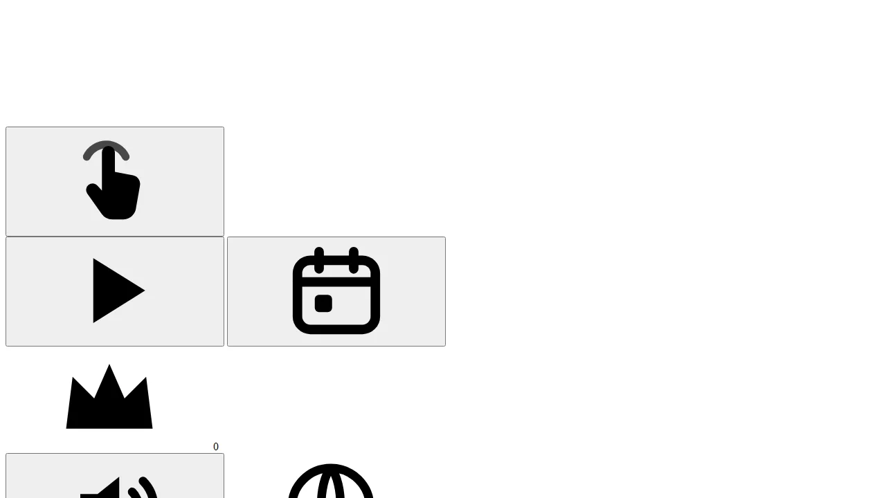 Une fenêtre de navigateur montrant une page blanche avec des boutons gris sans style et de grandes icônes noires : le menu de Gridspark sans sa feuille de style.