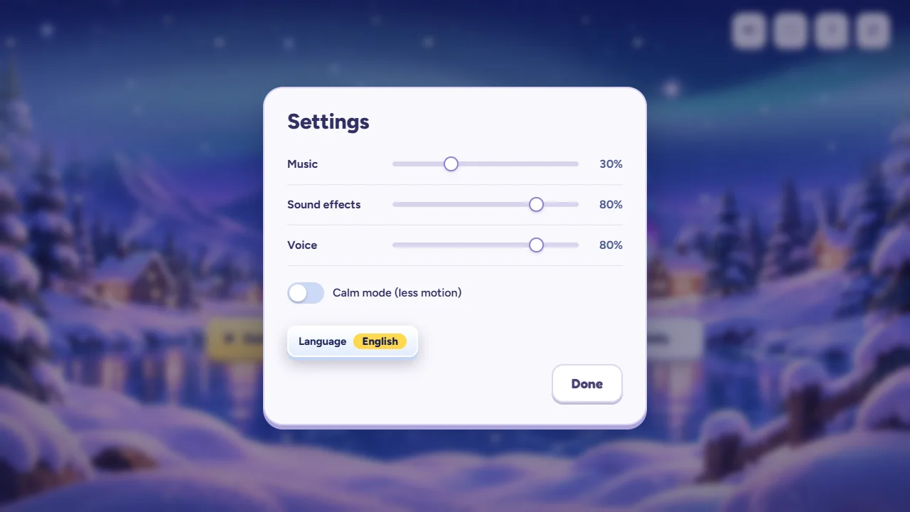 Choose your settings