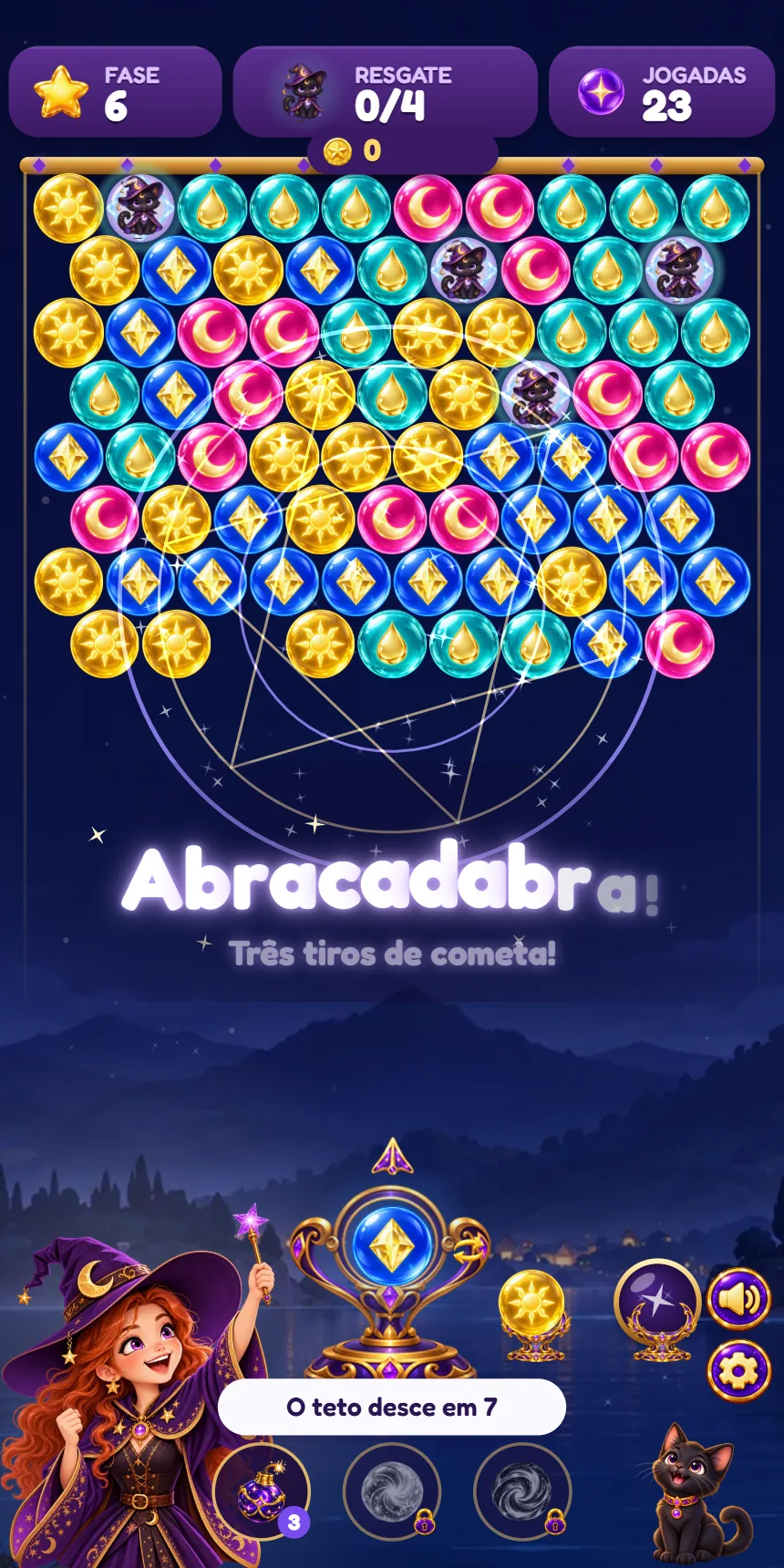 Abracadabra: the spell charges three comet shots.