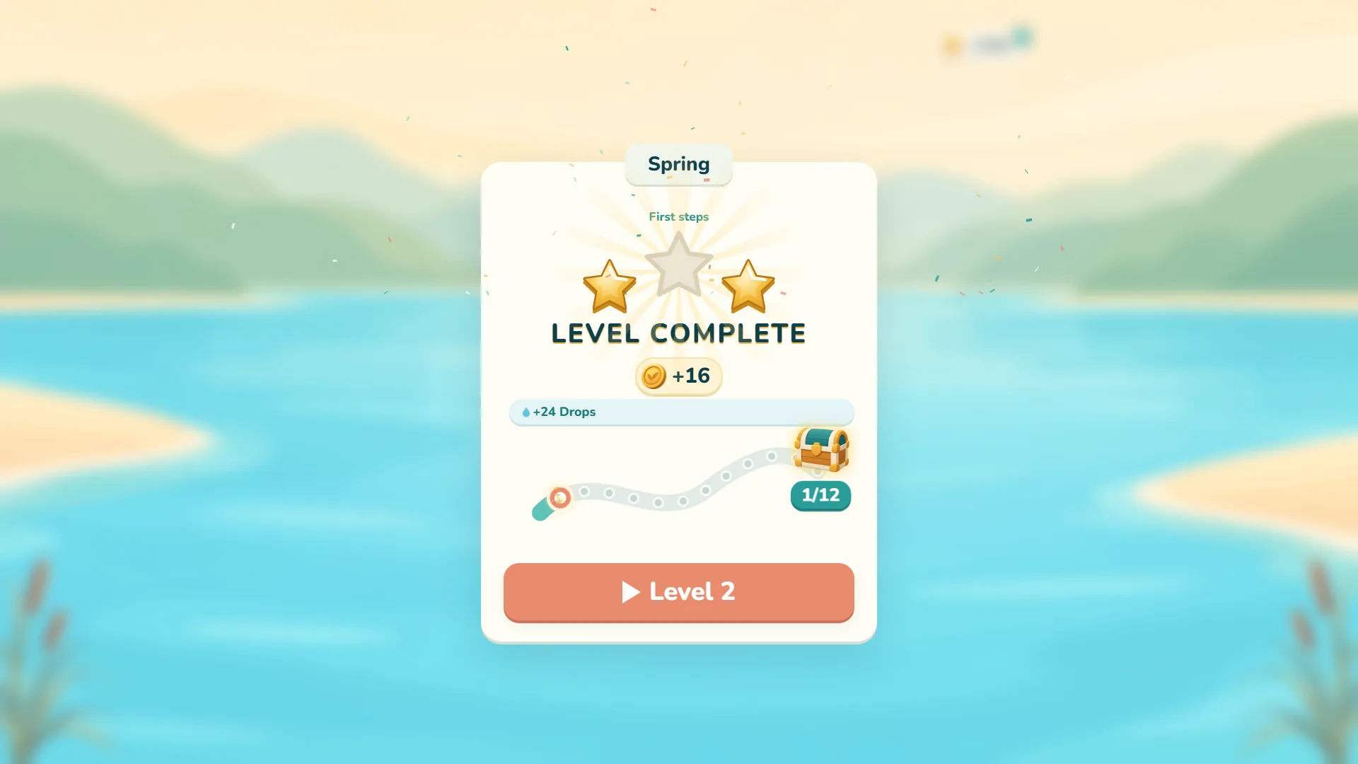 Completa el nivel y gana estrellas