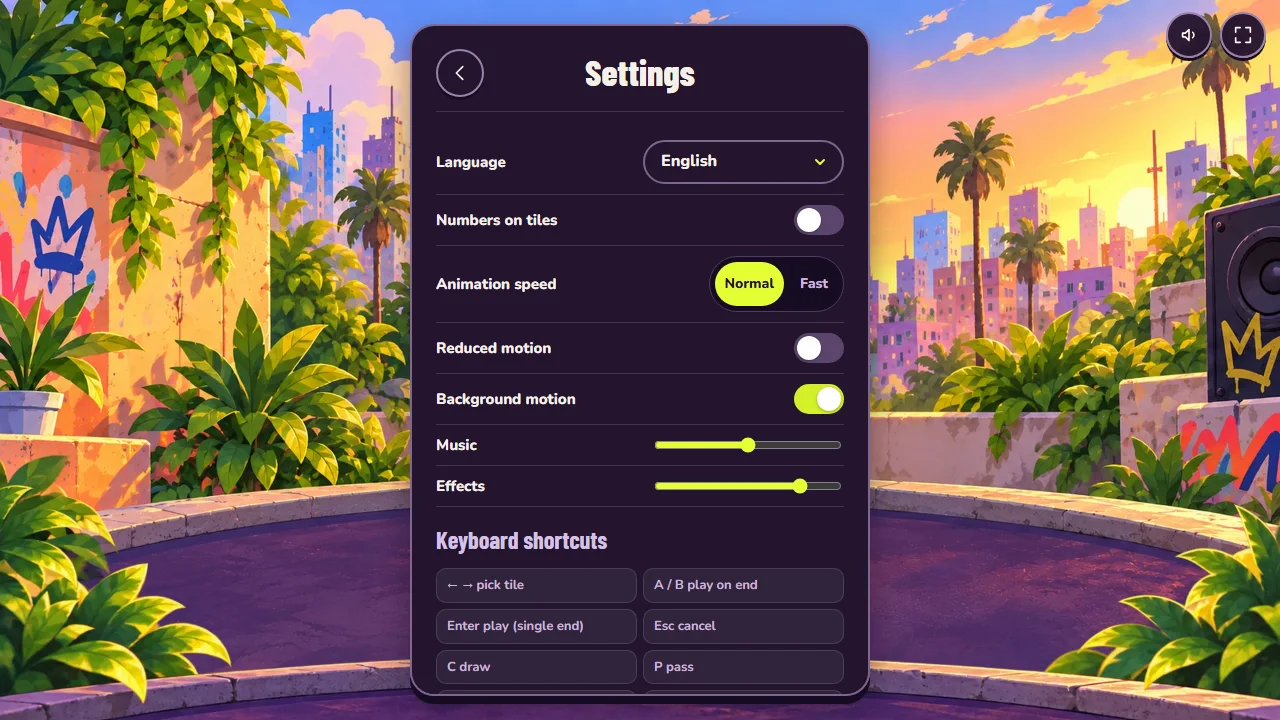 14 languages, music and motion settings