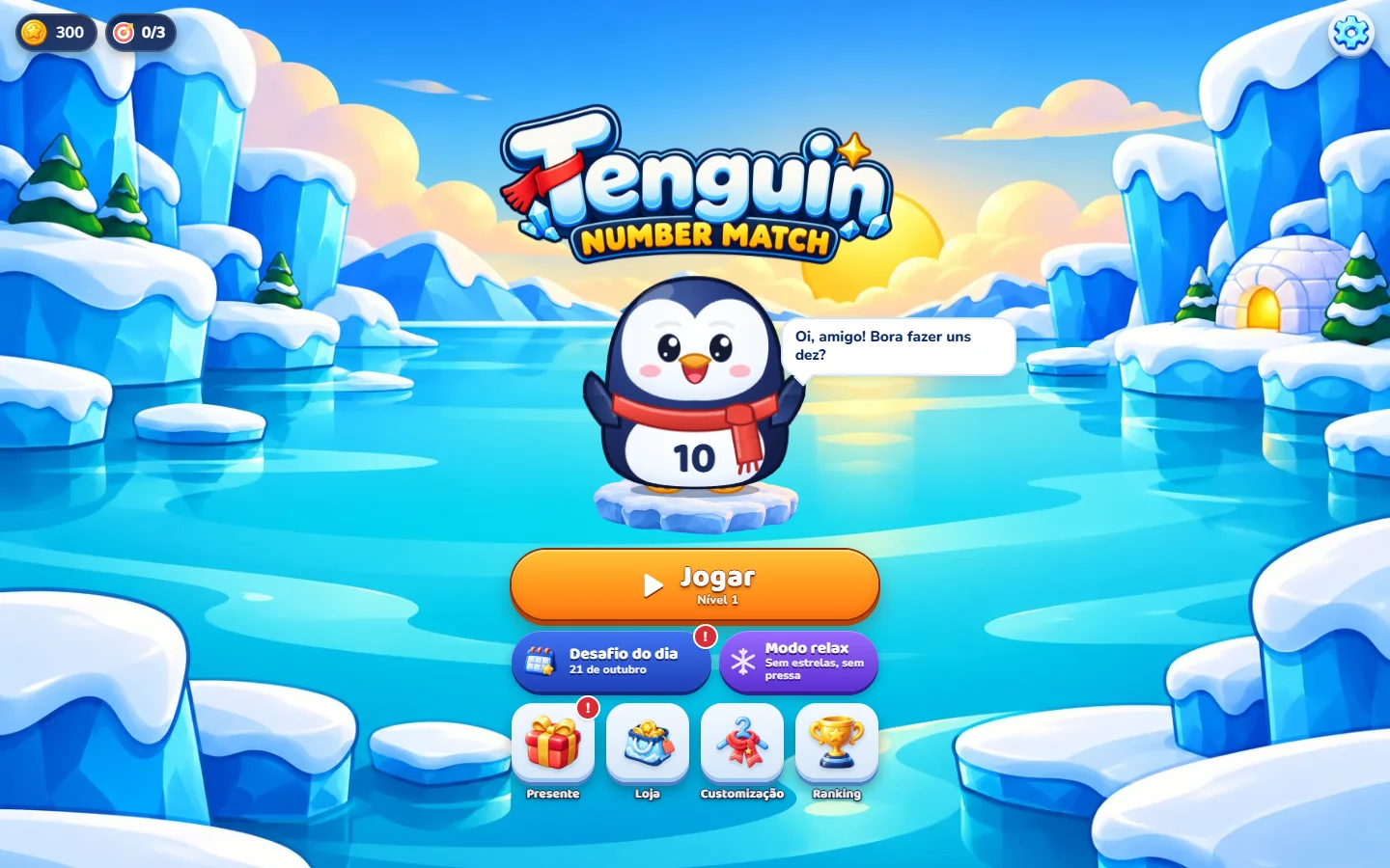 Home: Tenguin says hello on his floe.