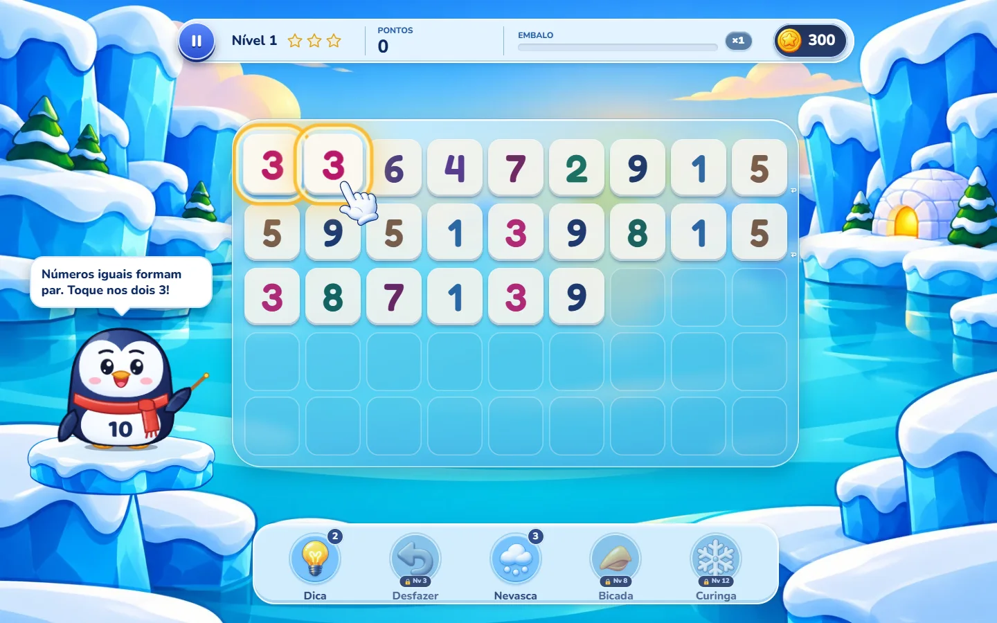 The first lesson: equal numbers make a pair.