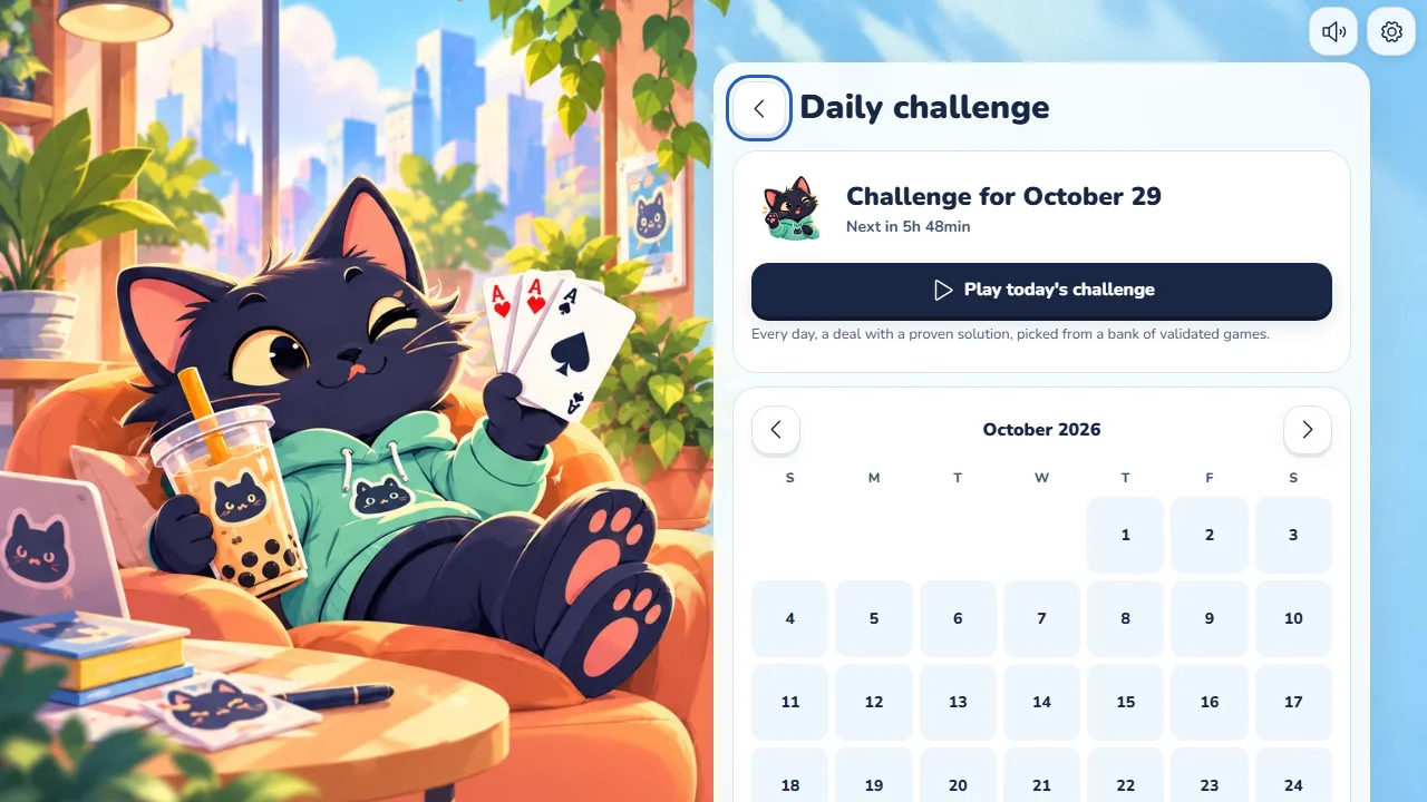 The daily challenge and its calendar.
