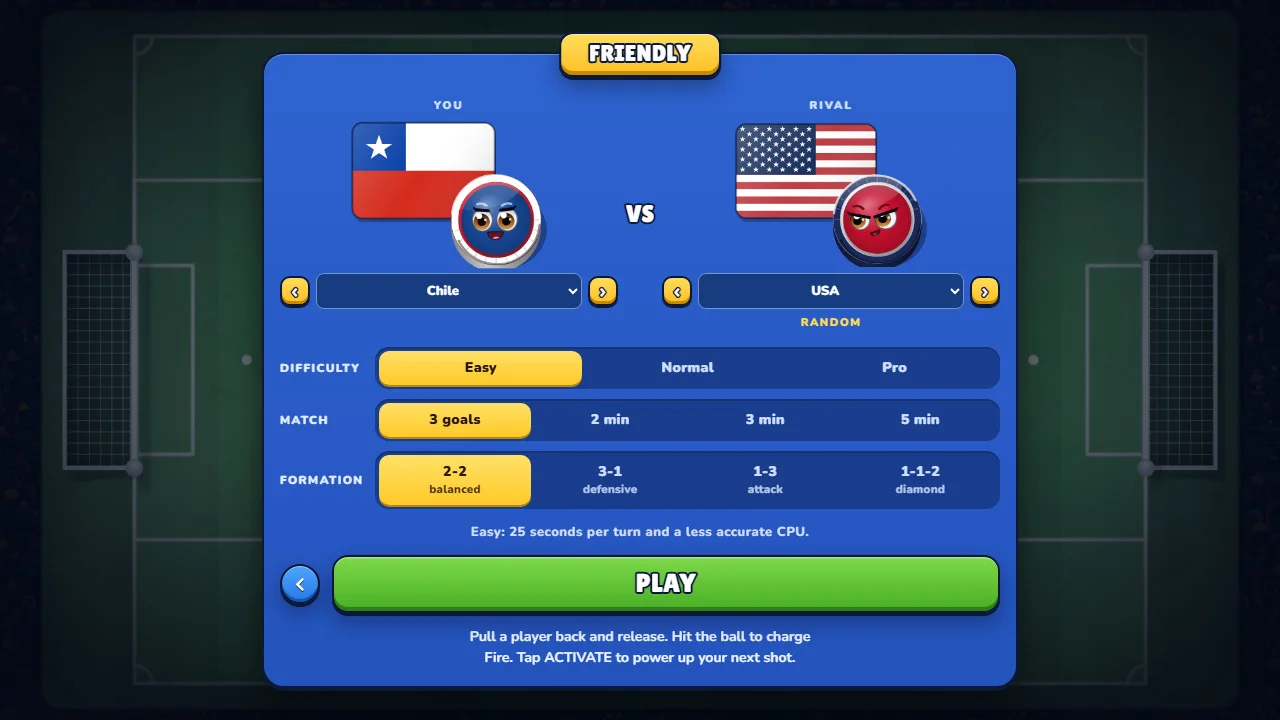 Chile vs USA in the friendly setup.