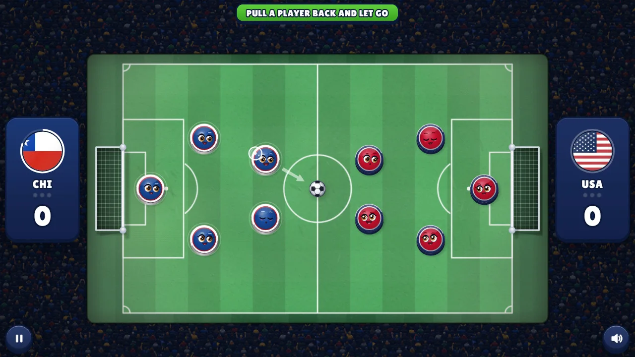 Chile vs USA on the tabletop pitch.