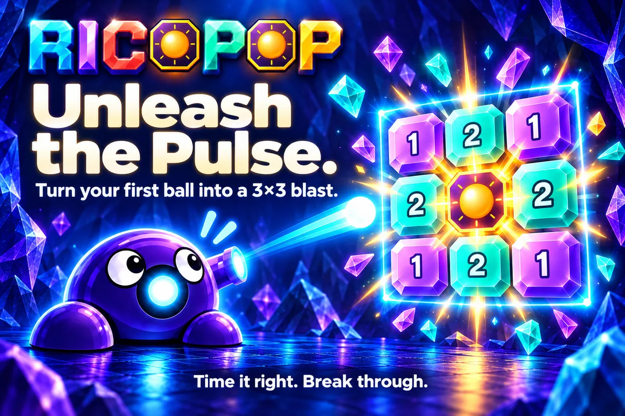 Pulse turns the first ball into a 3×3 area blast.