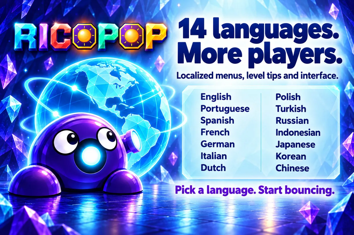 Localised menus, level tips and interface in 14 languages.