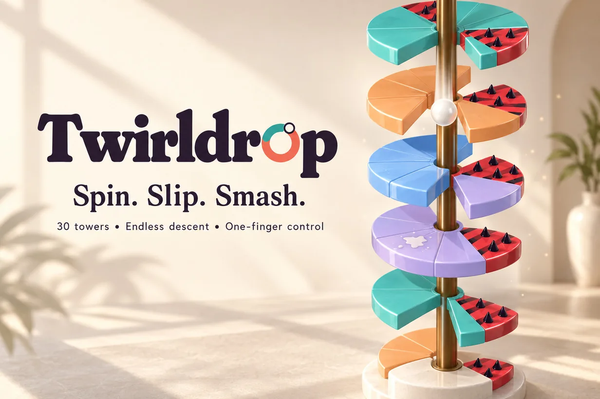 Twirldrop: Drehen. Gleiten. Zerschmettern.